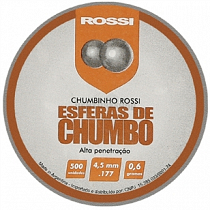 ESFERAS DE CHUMBO ROSSI 4,5MM 500 UNID